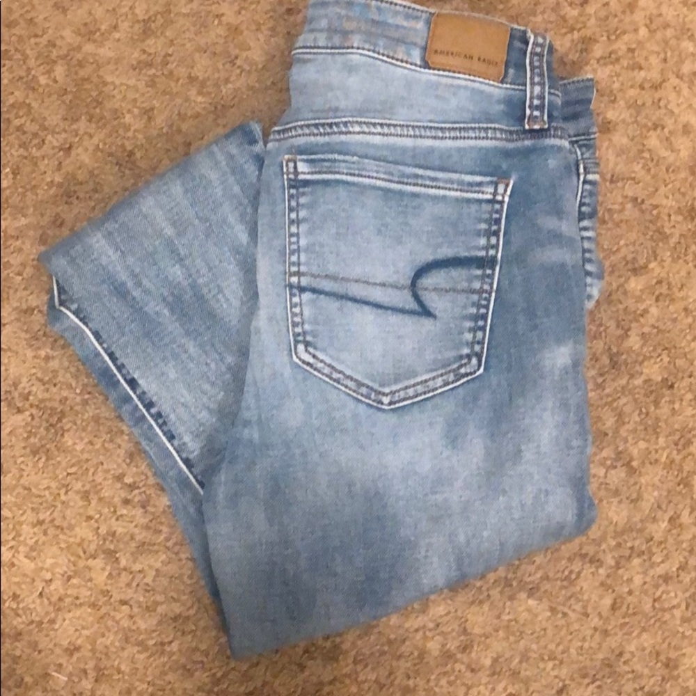 AE high rise jegging crop 8/R acid wash